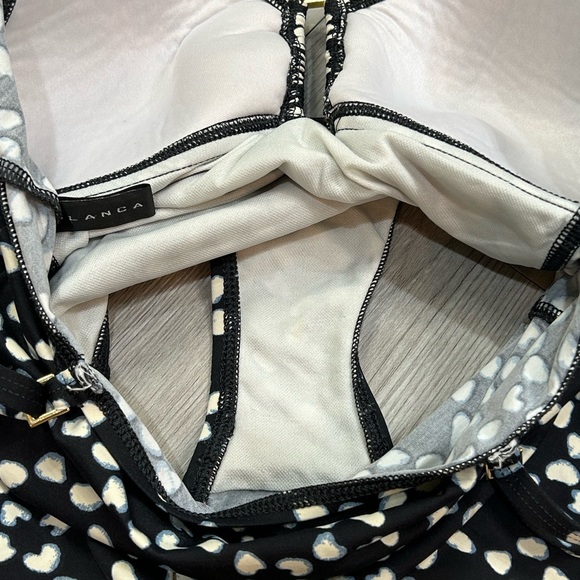 La Blanca Black White One Piece Swim Suit Bathing Suit Size 8 - Picture 4 of 4
